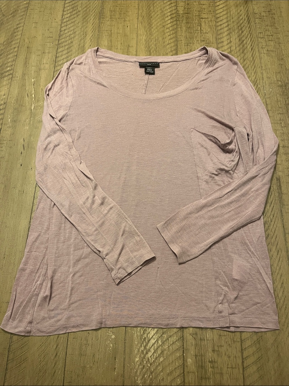 Apostrophe Long Sleeve Scoop Neck Tee - Light Mauve